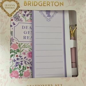 Bridgerton Stationery Set with Pink Pen